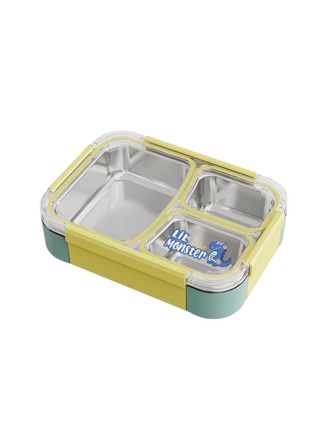 Beram Premium 304 Stainless Steel Insulated Bento Lunch Box 780ml – Silicone & PP 3 Compartment Leakproof Tiffin Box for Kids & Adults BPA-Free Eco-Friendly Food Storage Box for School & Office